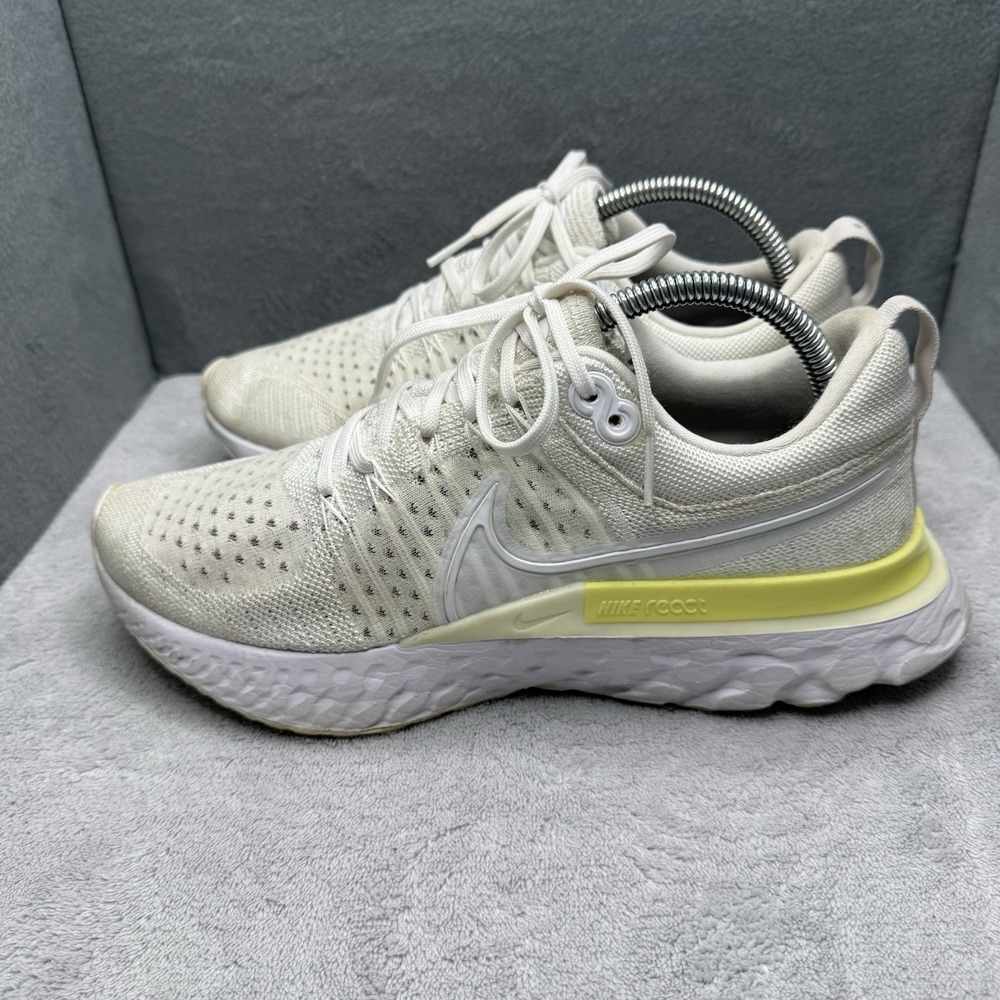 Nike React Infinity Run Flyknit 2 Womens 10 White Light Citron CT2423-100
